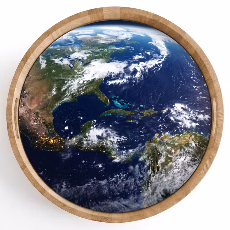 Tray - Planet - Space - Cosmos - Planeet - Ruimte - Kosmos Dienblad Rond middel