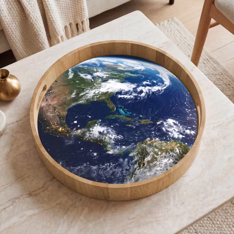 Tray - Planet - Space - Cosmos - Planeet - Ruimte - Kosmos Dienblad Rond middel