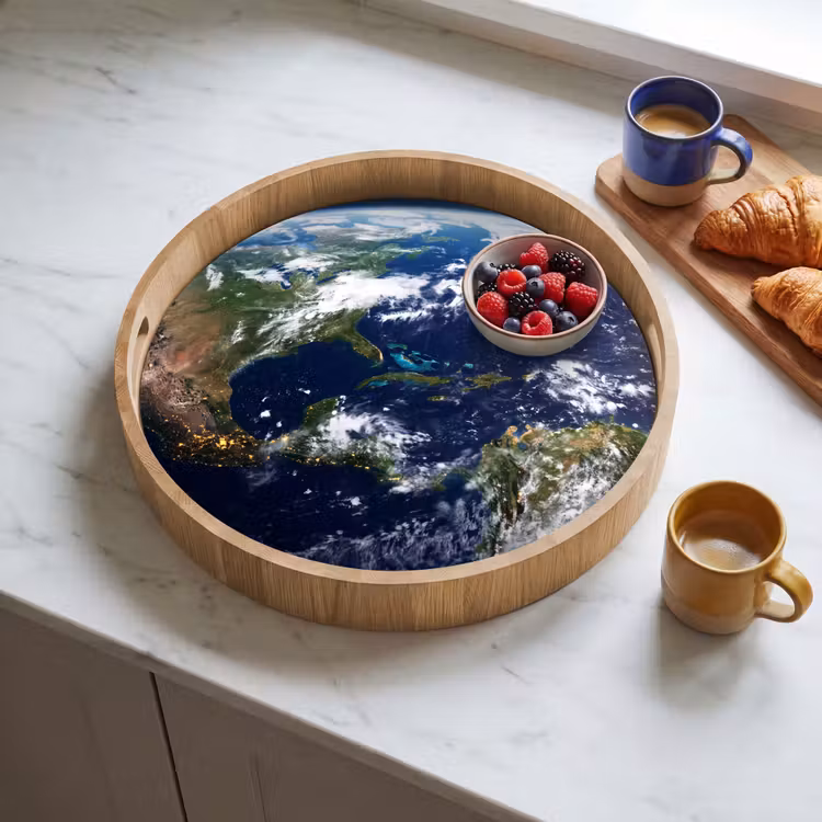 Tray - Planet - Space - Cosmos - Planeet - Ruimte - Kosmos Dienblad Rond middel