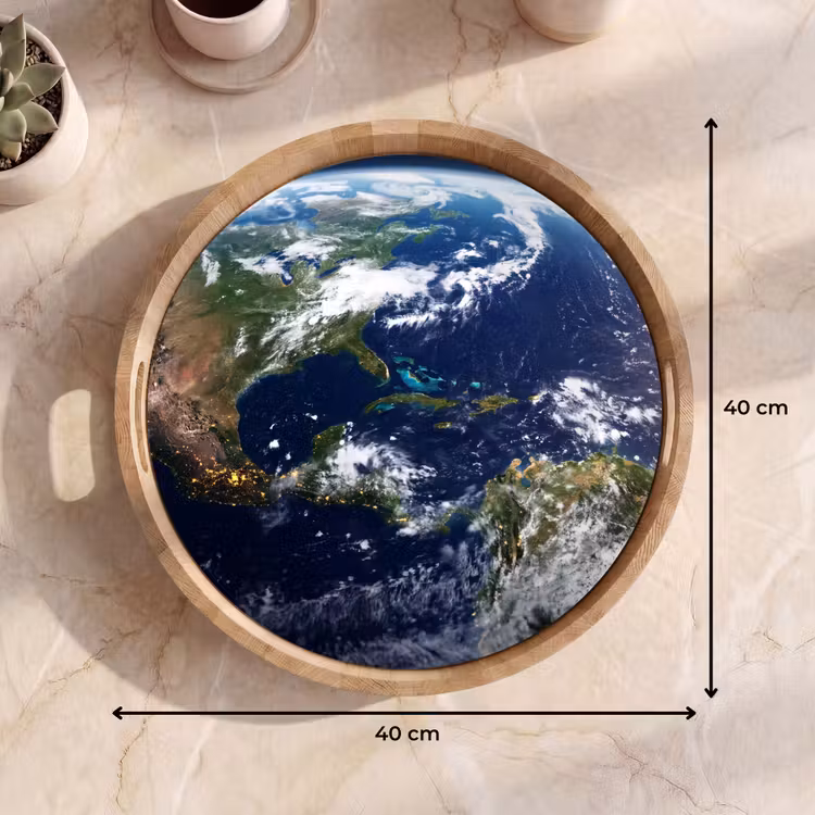 Tray - Planet - Space - Cosmos - Planeet - Ruimte - Kosmos Dienblad Rond middel