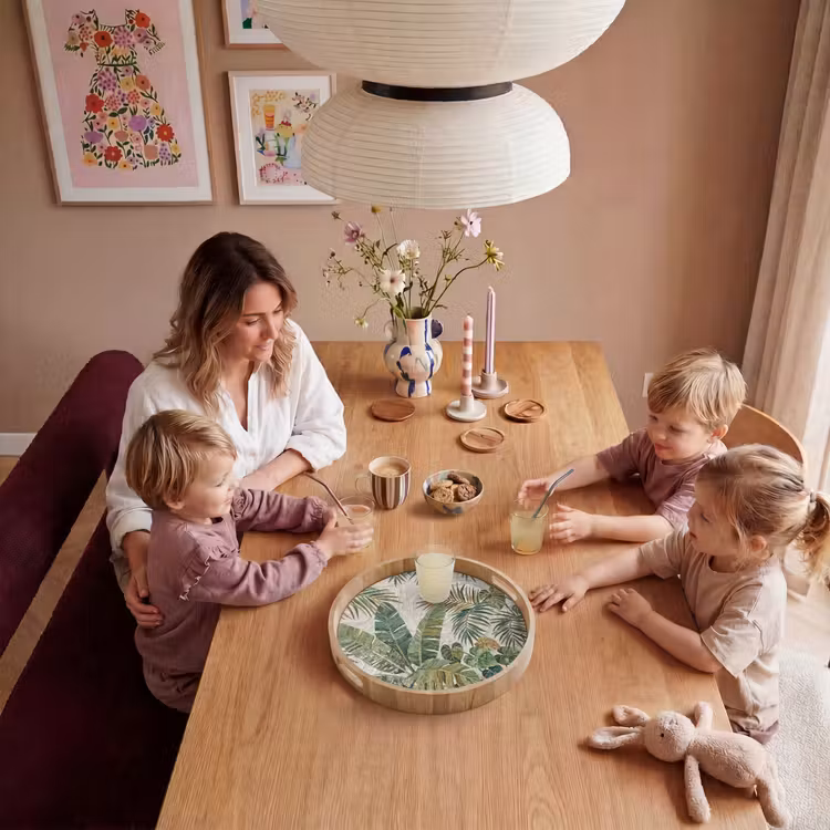 Planten - Tropisch - Mozaïek - Natuur - Groen Dienblad Rond middel -sfeer4