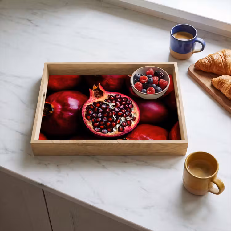 Granaatappel - Rood - Fruit Dienblad Rechthoek middel -sfeer2