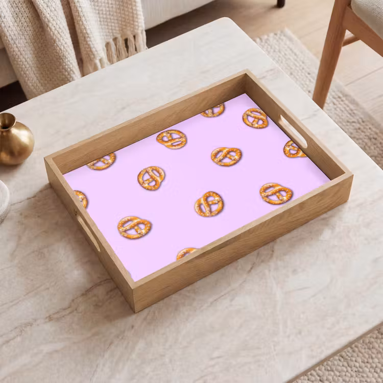 Pretzels - Eten - Paars Dienblad Rechthoek middel -sfeer1