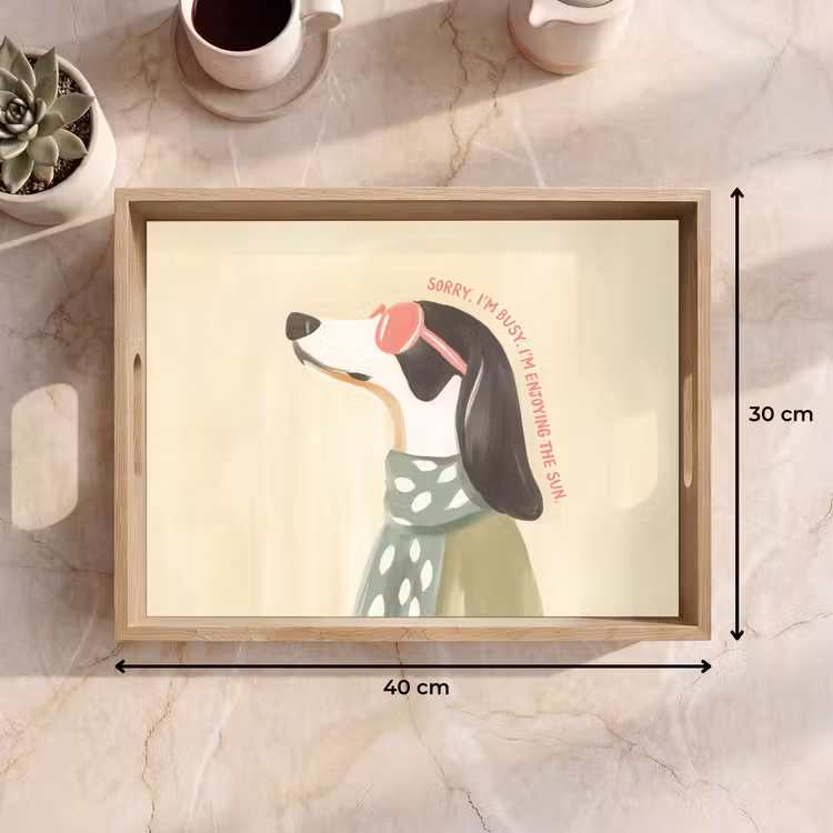 Quote - Hond - Zonnebril Dienblad Rechthoek middel -USP_Formaat