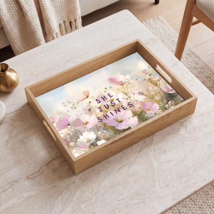 Quote - Bloemen - Schilderachtig Dienblad Rechthoek middel -sfeer1