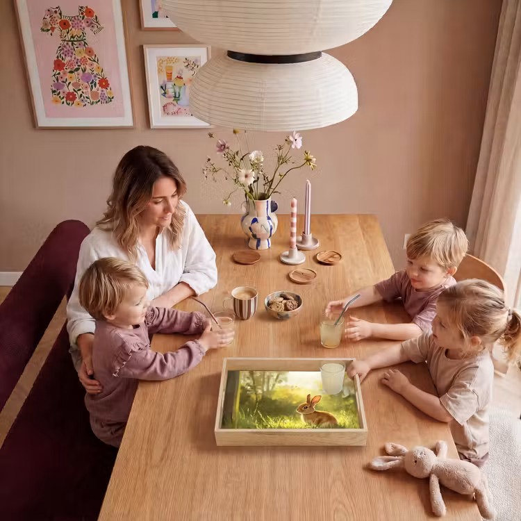 Konijn - Zonlicht - Bos Dienblad Rechthoek middel -sfeer4