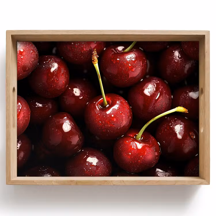 Rood - Fruit - Kersen Dienblad Rechthoek middel -z3d_shopping