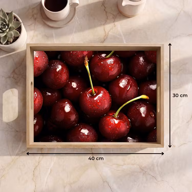 Rood - Fruit - Kersen Dienblad Rechthoek middel -USP_Formaat