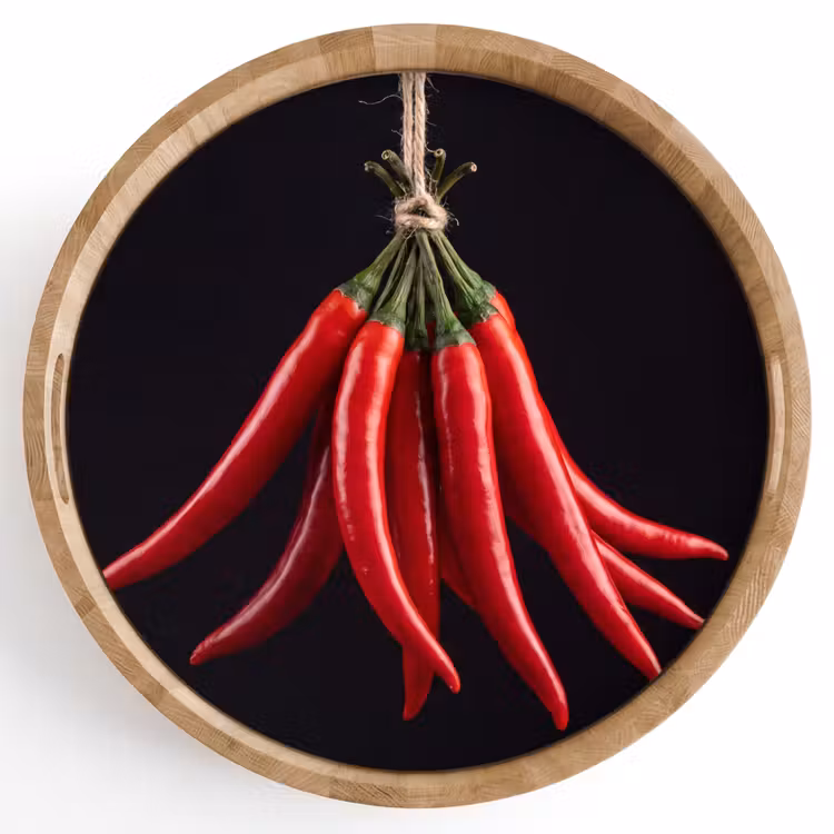 Tray - Red Pepper - Food - Rode peper - Eten Dienblad Rond middel