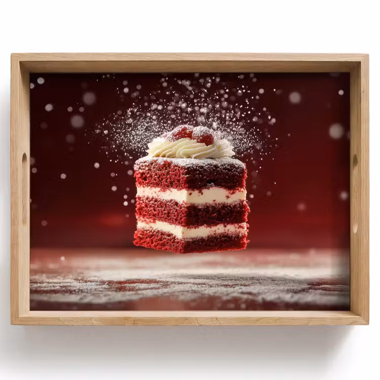 Rode - Velvet - Taart - Eten Dienblad Rechthoek middel -z3d_shopping