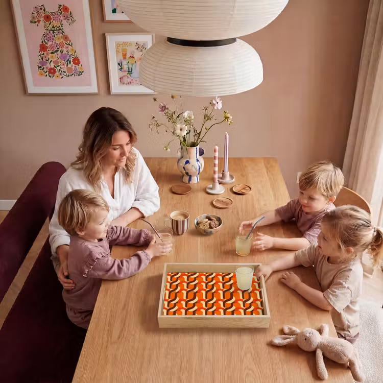 Retro - Modern - Kleurrijk Dienblad Rechthoek middel 911 -sfeer4