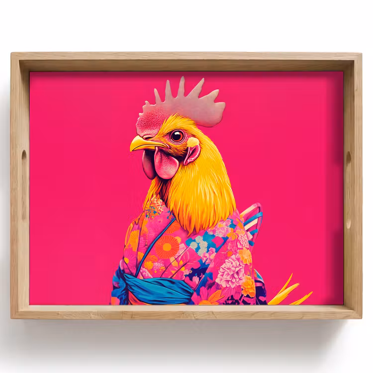 Haan - Kleurrijk - Kimono - Roze Dienblad Rechthoek middel -z3d_shopping