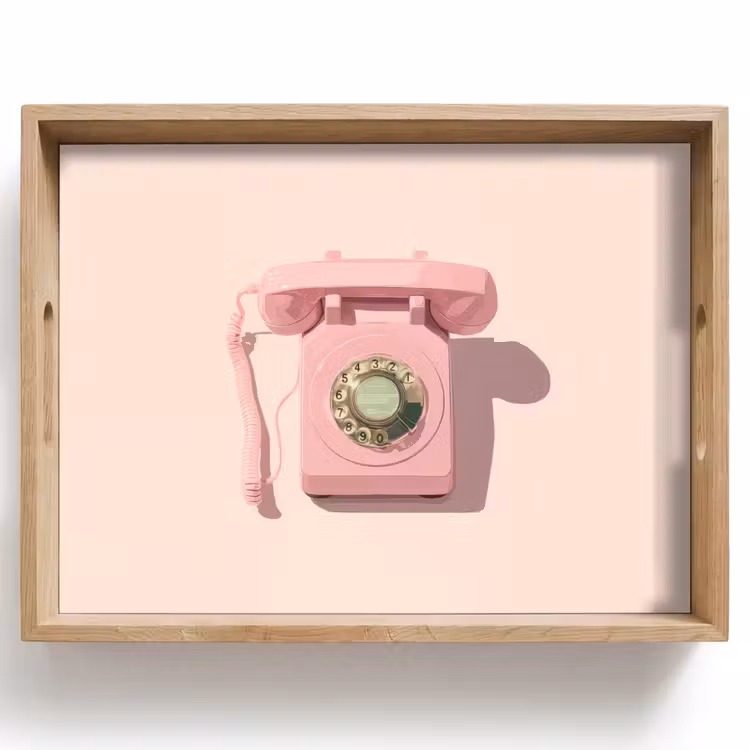 Draaischijftelefoon - Retro - Roze Dienblad Rechthoek middel -z3d_shopping
