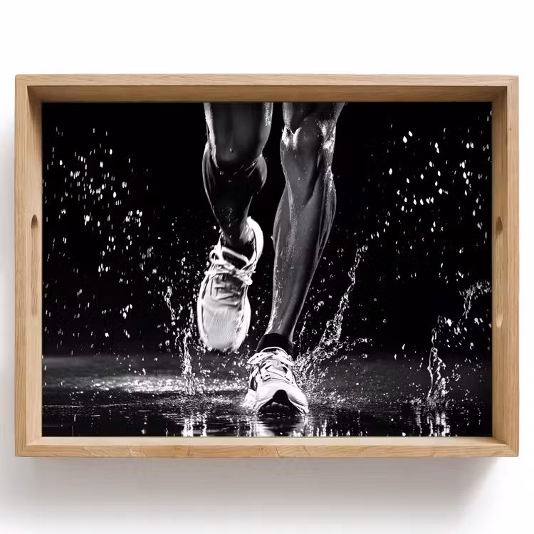 Hardloopschoenen - Rennen - Druppels - Zwart Dienblad Rechthoek middel -z3d_shopping