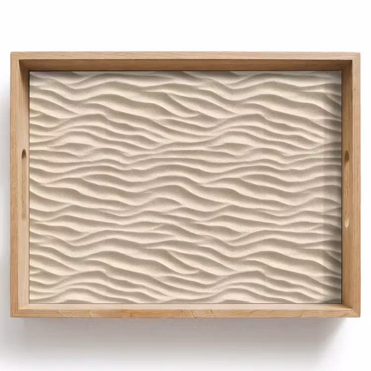 Zand - Golven - Beige Dienblad Rechthoek middel 911 -z3d_shopping