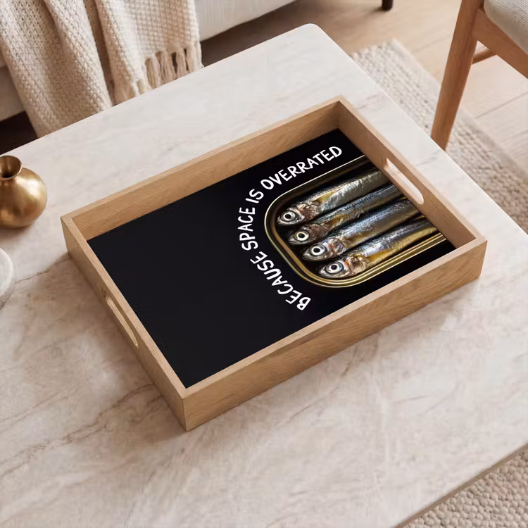 Sardines - Tekst - Vis - Blik Dienblad Rechthoek middel -sfeer1