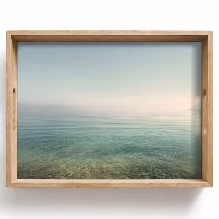 Zee - Horizon - Blauw - Mist Dienblad Rechthoek middel -z3d_shopping