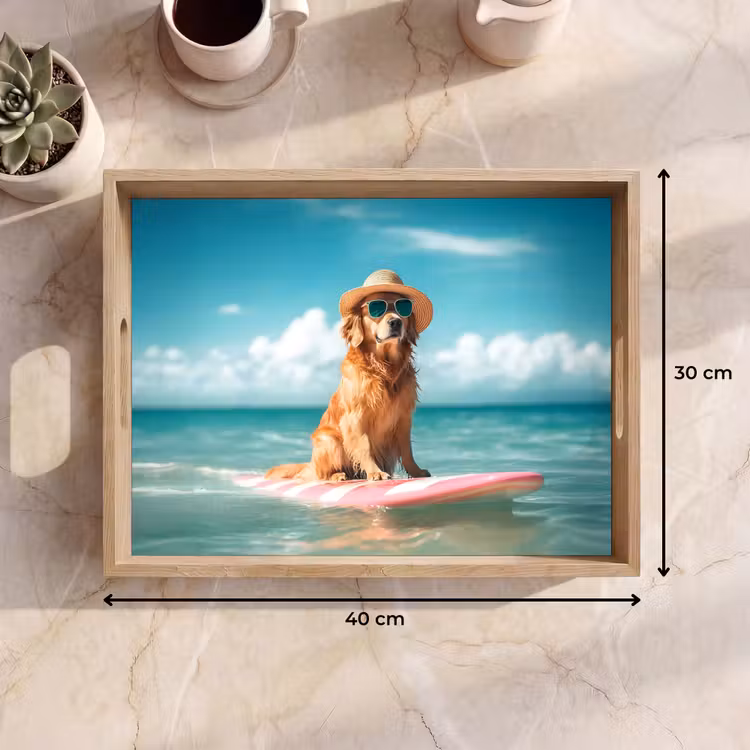 Zeewater - Hond - Golden retriever - Zonnebril Dienblad Rechthoek middel -USP_Formaat