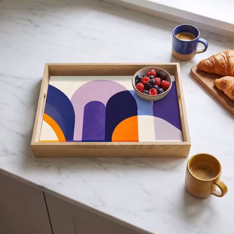 Vormen - Abstract - Grafisch - Oranje Dienblad Rechthoek middel -sfeer2
