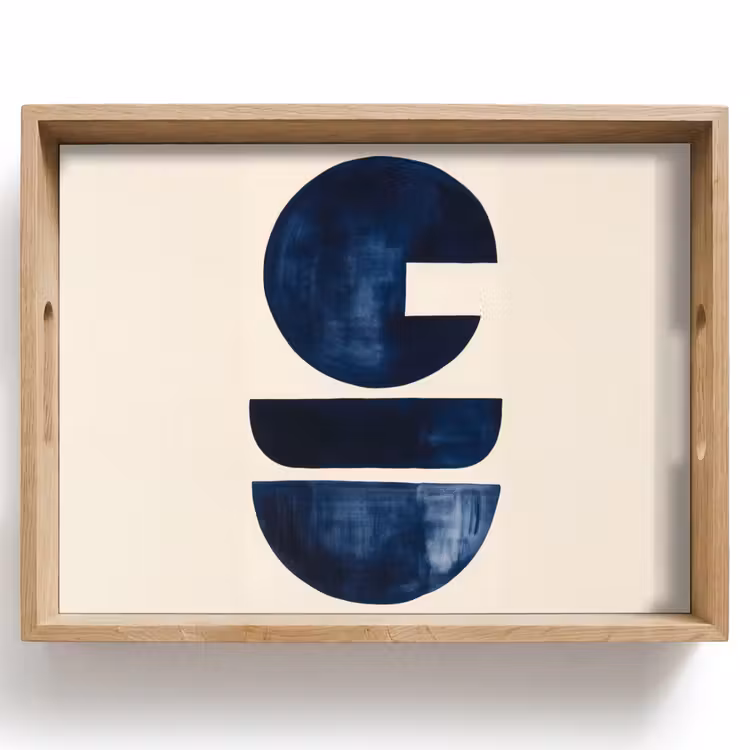 Vormen - Blauw - Abstract Dienblad Rechthoek middel -z3d_shopping