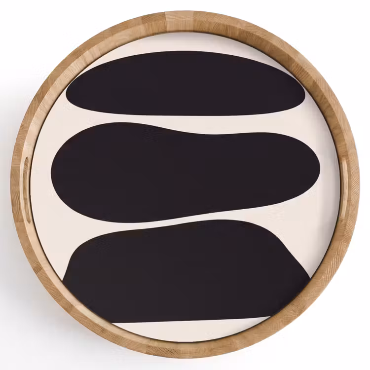 Tray - Shapes - Organic - Black - Vormen - Organisch - Zwart Dienblad Rond middel