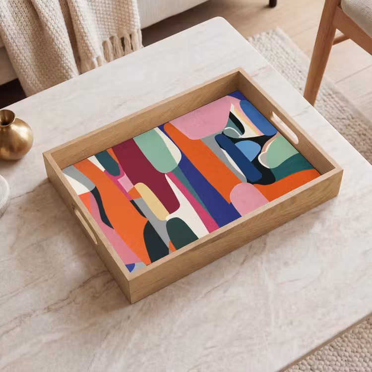Vormen - Ritmisch - Kleuren - Abstract Dienblad Rechthoek middel -sfeer1