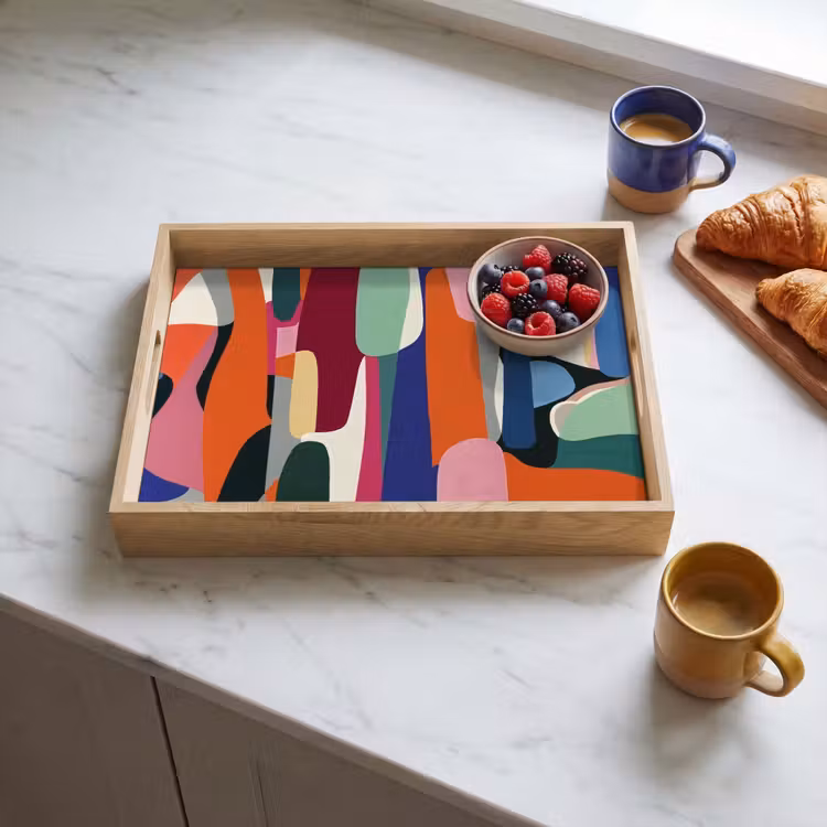Vormen - Ritmisch - Kleuren - Abstract Dienblad Rechthoek middel -sfeer2