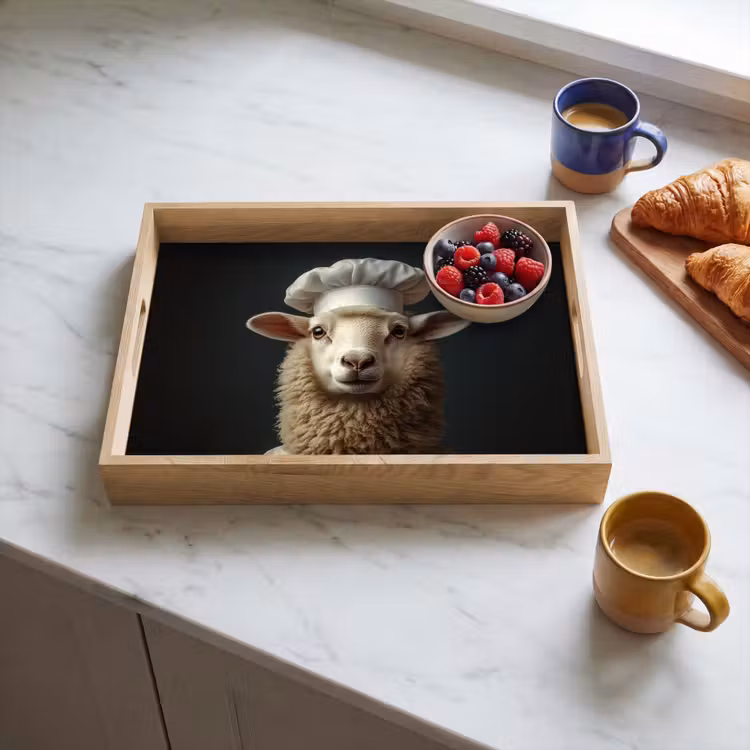 Schaap - Wol - Kok Dienblad Rechthoek middel -sfeer2