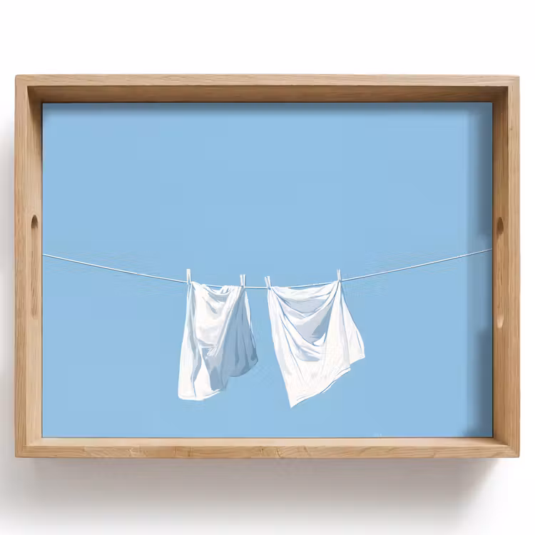 Lakens - Waslijn - Blauw - Minimalistisch Dienblad Rechthoek middel -z3d_shopping