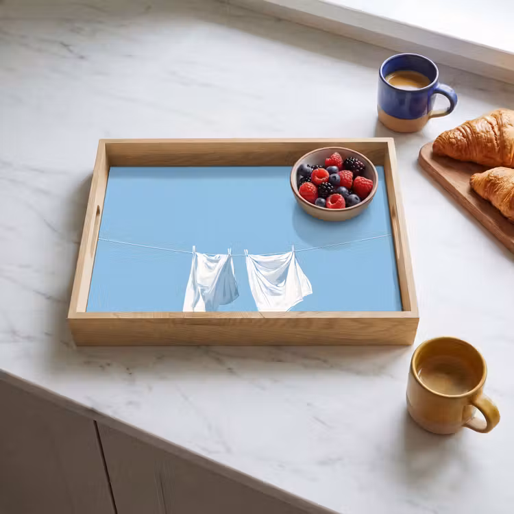 Lakens - Waslijn - Blauw - Minimalistisch Dienblad Rechthoek middel -sfeer2