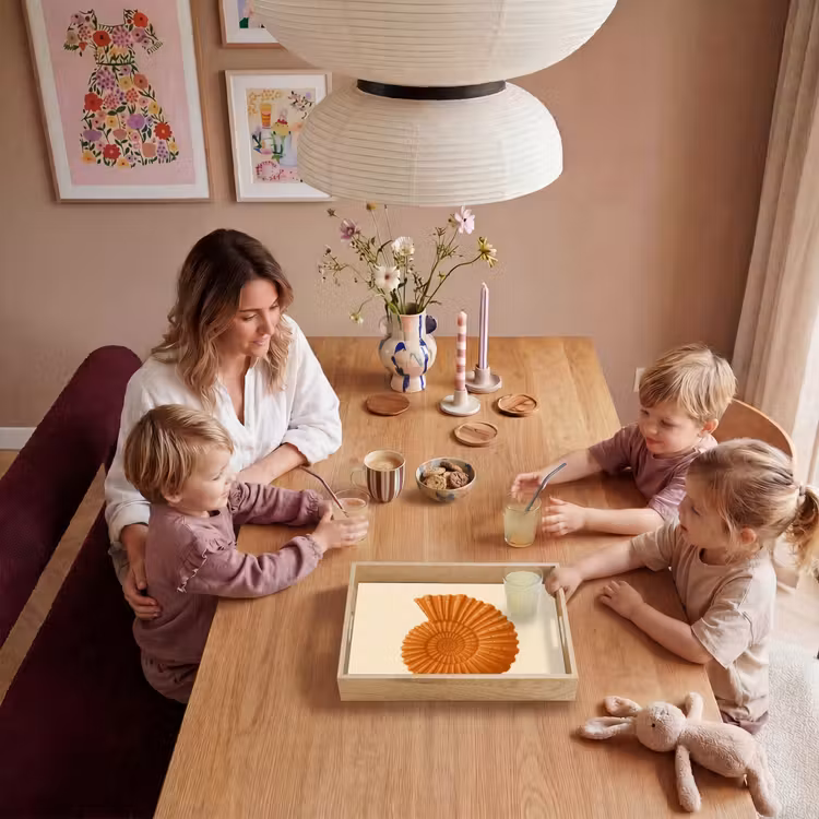 Schelp - Oranje - Ribbels Dienblad Rechthoek middel -sfeer4