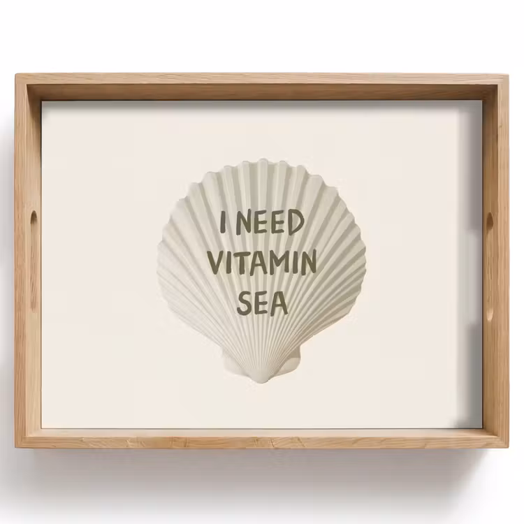 Schelp - Quote - Groen Dienblad Rechthoek middel -z3d_shopping