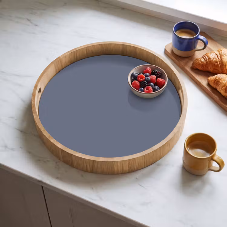 Slate - Whisper - Blauw Dienblad Rond middel 914 -sfeer2