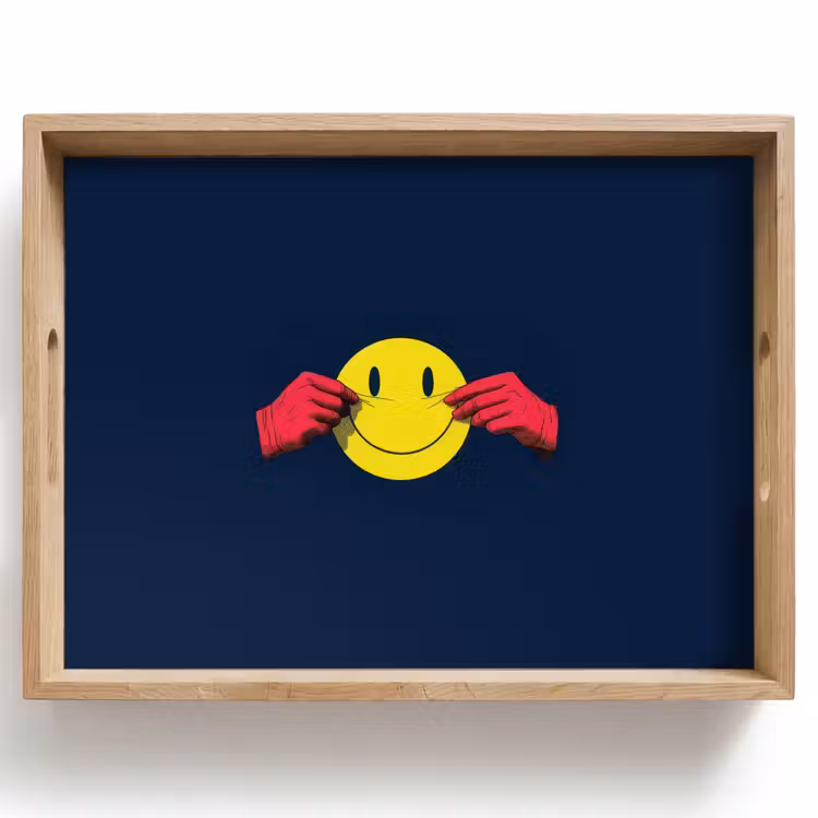 Smiley - Geel - Handen - Minimalistisch Dienblad Rechthoek middel -z3d_shopping