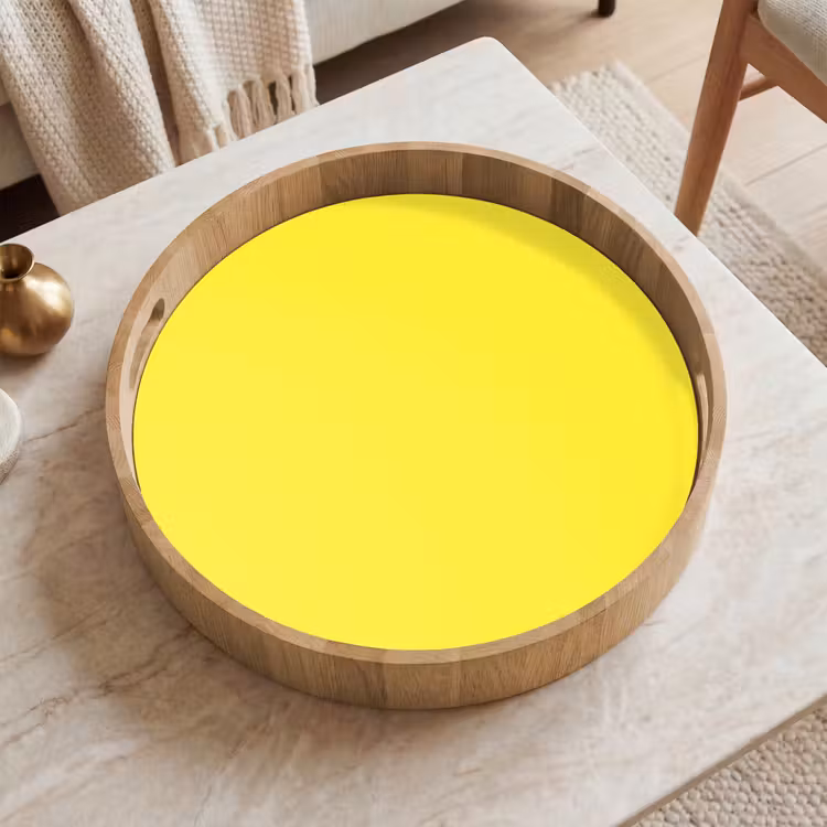 Soft - Custard - Geel Dienblad Rond middel 914 -sfeer1