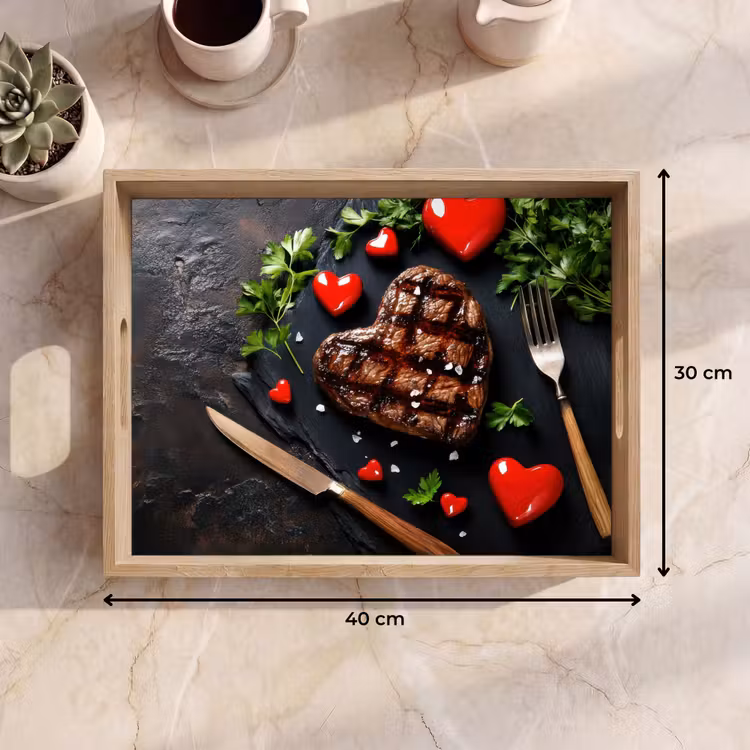 Steak - Hart - Bestek Dienblad Rechthoek middel -USP_Formaat