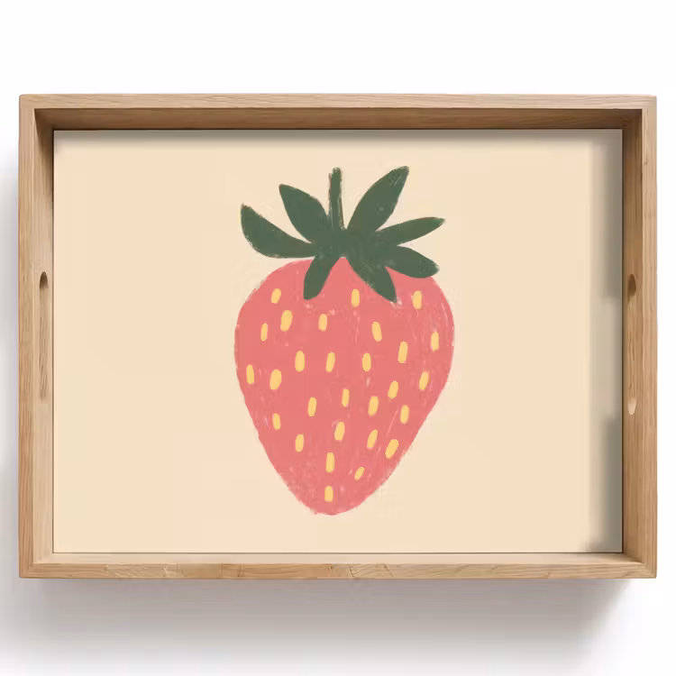 Aardbei - Minimalistisch - Rood - Fruit Dienblad Rechthoek middel -z3d_shopping