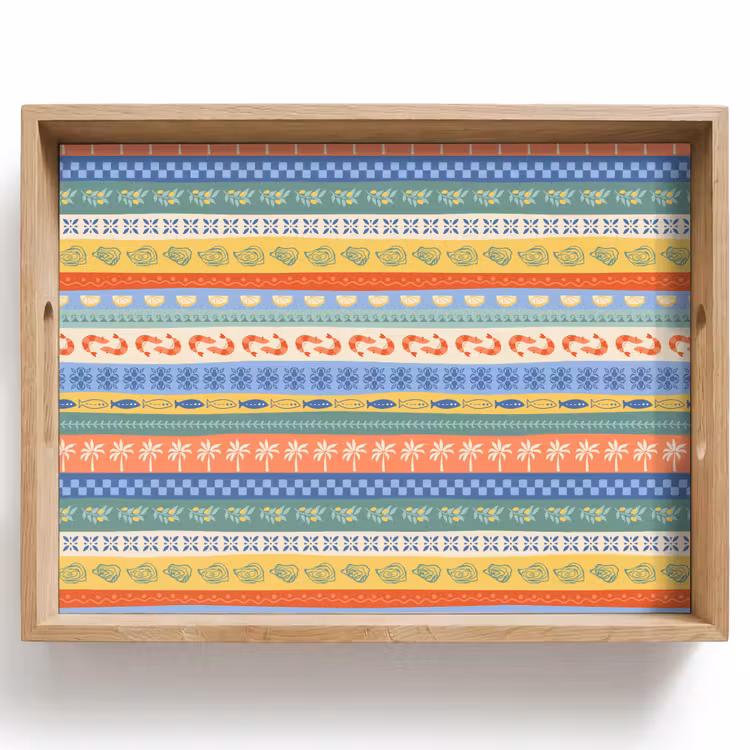 Strepen - Patroon - Zomer Dienblad Rechthoek middel 911 -z3d_shopping