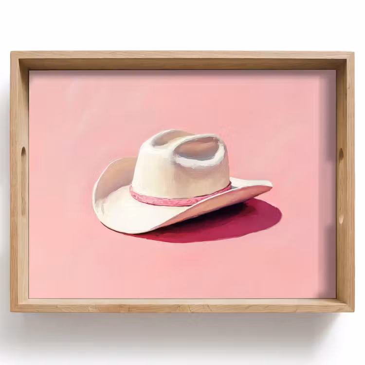 Zomers - Hoed - Roze Dienblad Rechthoek middel -z3d_shopping