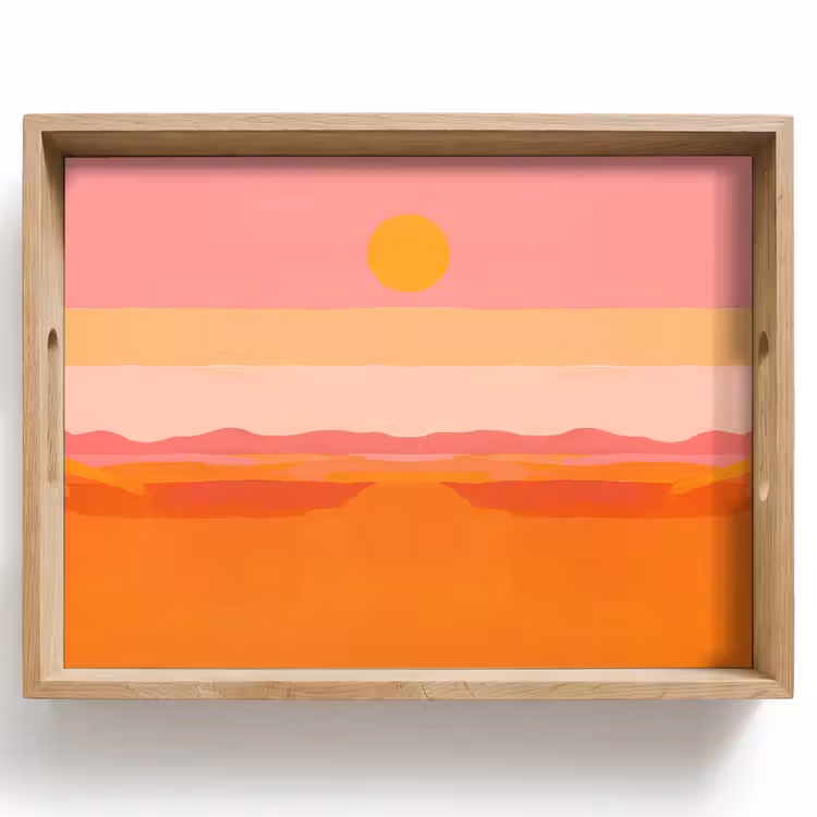 Zon - Abstract - Landschap - Oranje Dienblad Rechthoek middel -z3d_shopping