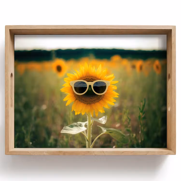 Zonnebloem - Veld - Zonnebril Dienblad Rechthoek middel -z3d_shopping