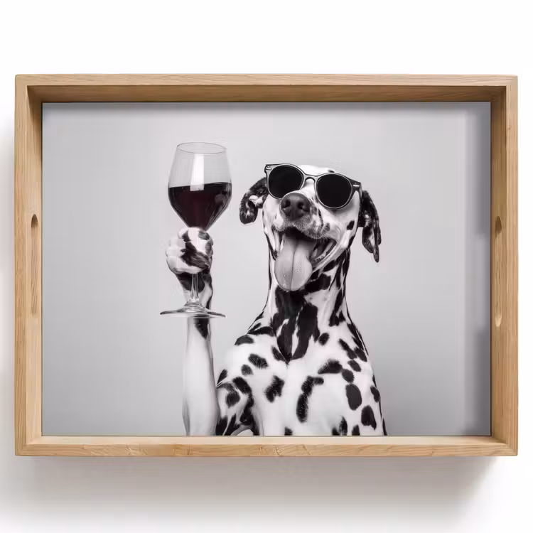 Zonnebril - Dalmatiër - Wijnglas - Tong Dienblad Rechthoek middel -z3d_shopping