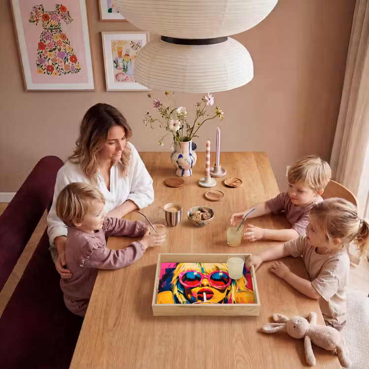 Zonnebril - Roze - Vrouw - Rietje Dienblad Rechthoek middel -sfeer4
