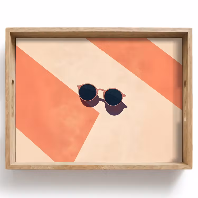 Zonnebril - Schaduw - Oranje - Minimalistisch Dienblad Rechthoek middel -z3d_shopping