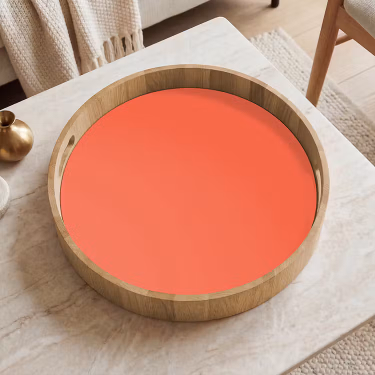 Sunset - Salmon - Oranje Dienblad Rond middel 914 -sfeer1