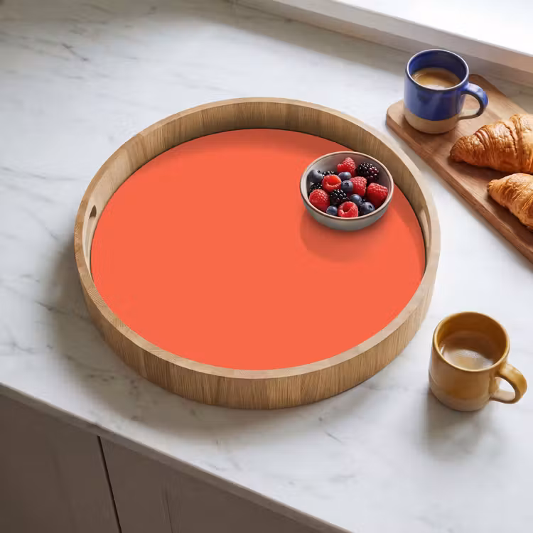 Sunset - Salmon - Oranje Dienblad Rond middel 914 -sfeer2