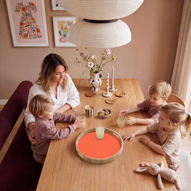 Sunset - Salmon - Oranje Dienblad Rond middel 914 -sfeer4