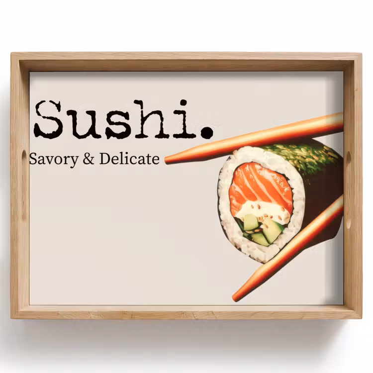 Sushi - Zalm - Rijst - Japans Dienblad Rechthoek middel -z3d_shopping