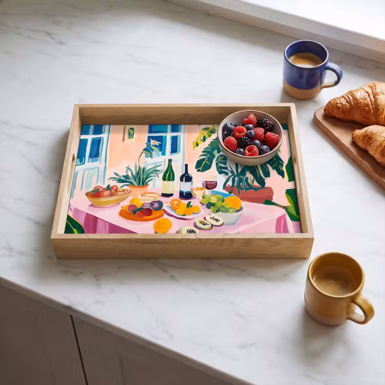 Tafel - Wijn - Fruit Dienblad Rechthoek middel -sfeer2