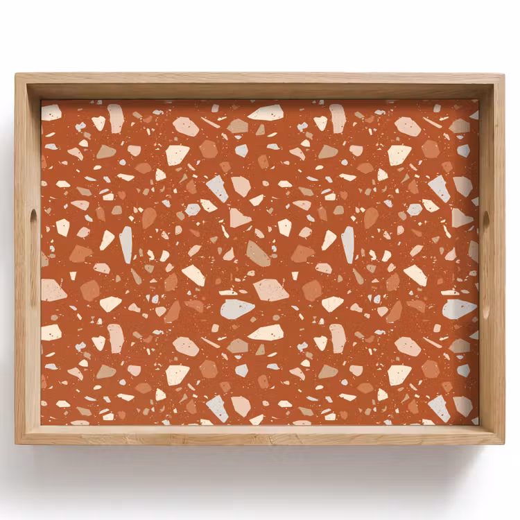 Terrazzo - Patroon - Klei Dienblad Rechthoek middel 911 -z3d_shopping